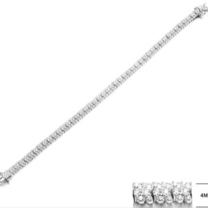 SB13120, Ladies' Moissanite Bracelet, S925, Rhodium Plated, White, 12.58g
