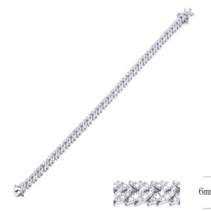 SB09722, Ladies' Moissanite Bracelet, S925, Rhodium Plated, White, 12.81g