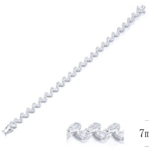 SB10595, Ladies' Moissanite Bracelet, S925, Rhodium Plated, White, 12.4g