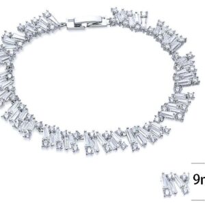 SB07518, Ladies' Moissanite Bracelet, S925, Rhodium Plated, White, 12.49g