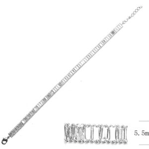SB02473, Ladies' Moissanite Bracelet, S925, Rhodium Plated, White, 12.39g