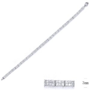 SB11269, Ladies' Moissanite Bracelet, S925, Rhodium Plated, White, 8.05g