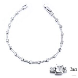 SB11217, Ladies' Moissanite Bracelet, S925, Rhodium Plated, White, 5.09g