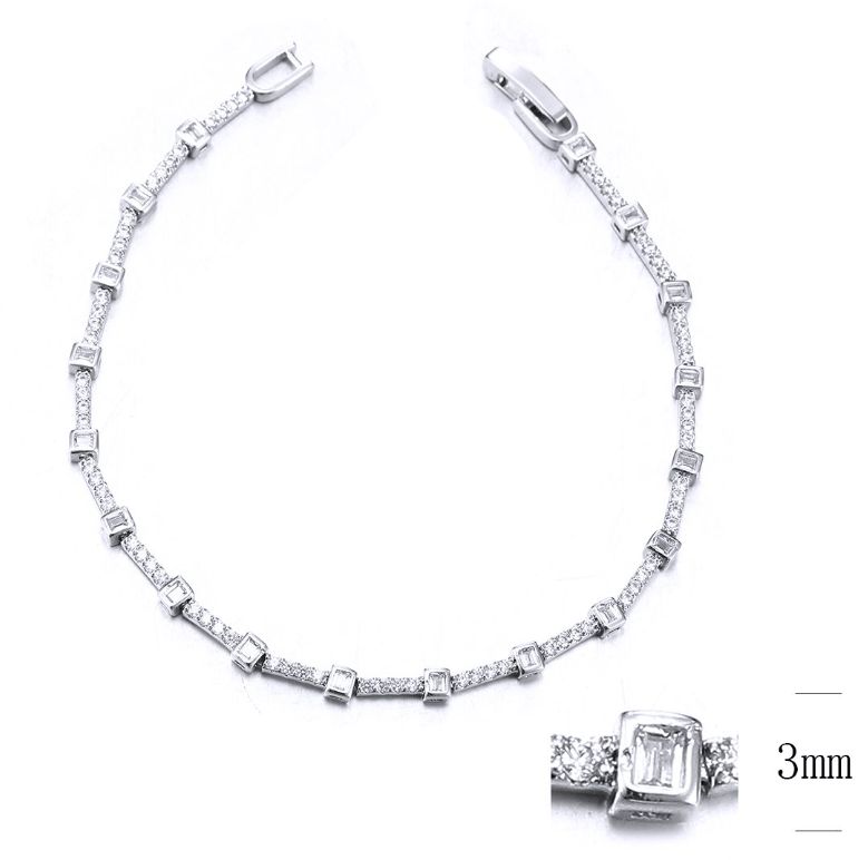 SB11217, Ladies' Moissanite Bracelet, S925, Rhodium Plated, White, 5.09g