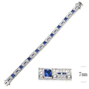 SB11311, Ladies' Moissanite Bracelet, S925, Rhodium Plated, White, 19.35g