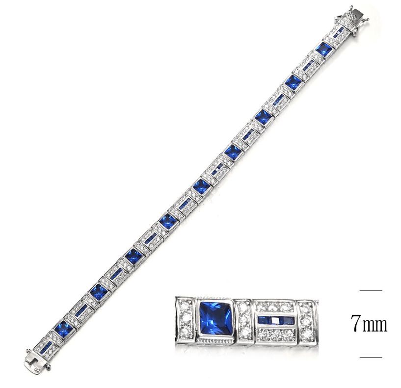 SB11311, Ladies' Moissanite Bracelet, S925, Rhodium Plated, White, 19.35g