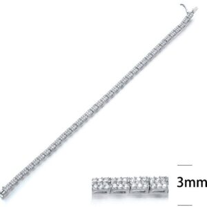 SB04541, Ladies' Moissanite Bracelet, S925, Rhodium Plated, White, 10.8g