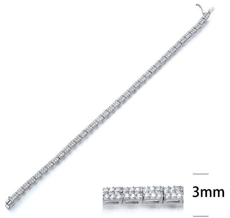 SB04541, Ladies' Moissanite Bracelet, S925, Rhodium Plated, White, 10.8g