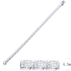 SB12561, Ladies' Moissanite Bracelet, S925, Rhodium Plated, White, 11.77g