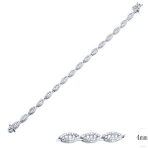 SB09718, Ladies' Moissanite Bracelet, S925, Rhodium Plated, White, 10.08g