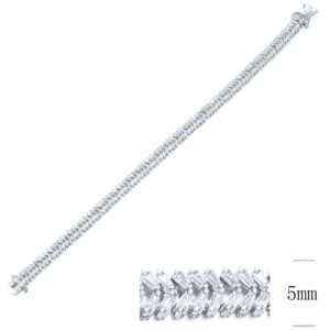 SB09729, Ladies' Moissanite Bracelet, S925, Rhodium Plated, White, 12.39g
