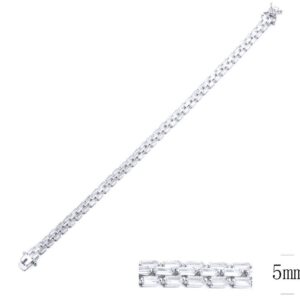 SB09966, Ladies' Moissanite Bracelet, S925, Rhodium Plated, White, 12.15g
