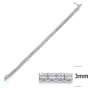 SB05849, Ladies' Moissanite Bracelet, S925, Rhodium Plated, White, 12g