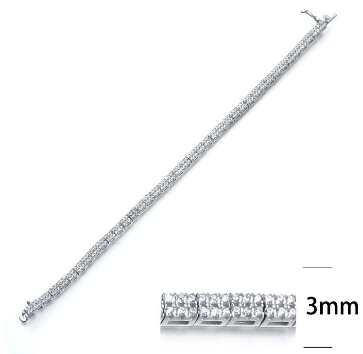 SB05849, Ladies' Moissanite Bracelet, S925, Rhodium Plated, White, 12g