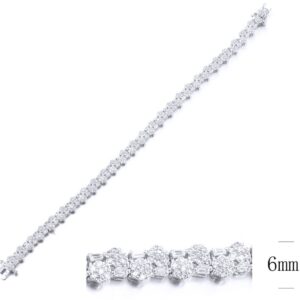 SB10656, Ladies' Moissanite Bracelet, S925, Rhodium Plated, White, 10.43g