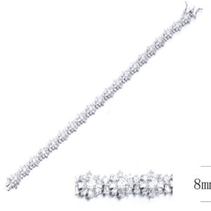 SB10643, Ladies' Moissanite Bracelet, S925, Rhodium Plated, White, 13.93g