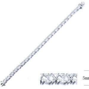 SB12583, Ladies' Moissanite Bracelet, S925, Rhodium Plated, White, 13.07g