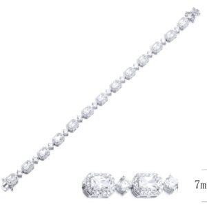 SB09972, Ladies' Moissanite Bracelet, S925, Rhodium Plated, White, 18.72g