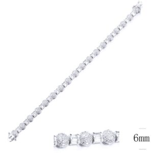 SB10658, Ladies' Moissanite Bracelet, S925, Rhodium Plated, White, 12.08g