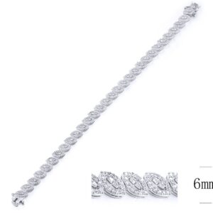 SB10291, Ladies' Moissanite Bracelet, S925, Rhodium Plated, White, 10.96g