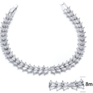 SB08132, Ladies' Moissanite Bracelet, S925, Rhodium Plated, White, 12.3g