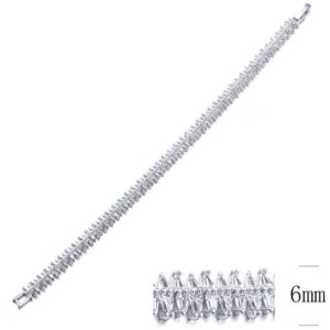 SB10361, Ladies' Moissanite Bracelet, S925, Rhodium Plated, White, 13.26g