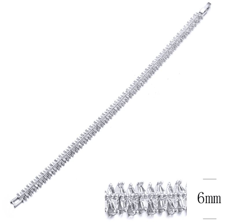 SB10361, Ladies' Moissanite Bracelet, S925, Rhodium Plated, White, 13.26g