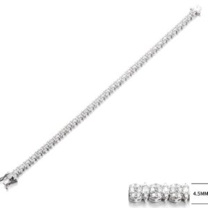 SB13116, Ladies' Moissanite Ring, S925, Rhodium Plated, White, 10.2g