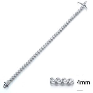 SB02576, Ladies' Moissanite Bracelet, S925, Rhodium Plated, White, 11.5g