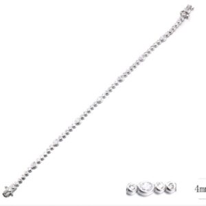 SB08135, Ladies' Moissanite Ring, S925, Rhodium Plated, White, 9.79g