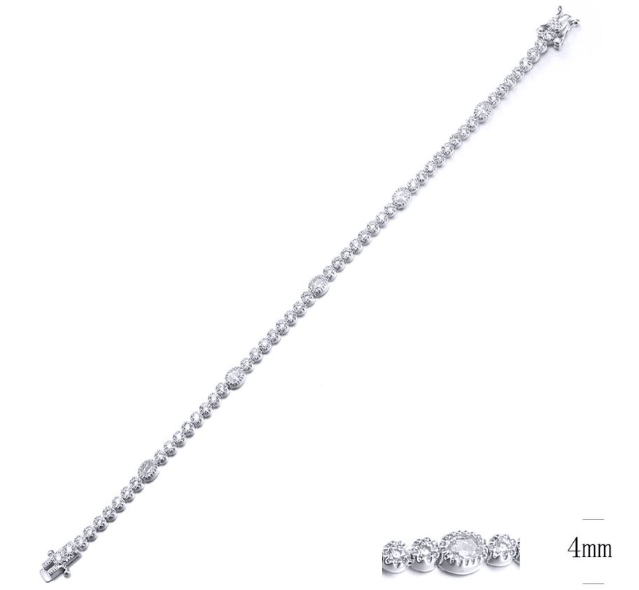 SB08835, Ladies' Moissanite Ring, S925, Rhodium Plated, White, 8.89g