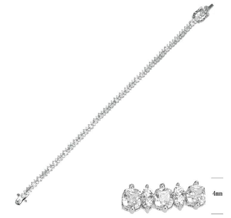 SB14923, Ladies' Moissanite Ring, S925, Rhodium Plated, White, 8.35g