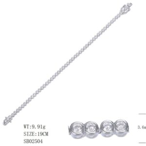 SB02504, Ladies' Moissanite Ring, S925, Rhodium Plated, White, 6.87g