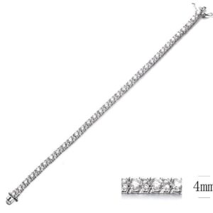 SB09346, Ladies' Moissanite Ring, S925, Rhodium Plated, White, 3.2g