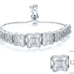 SB08072-F, Ladies' Moissanite Ring, S925, Rhodium Plated, White, 13.12g