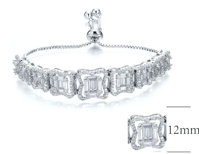 SB08072-F, Ladies' Moissanite Ring, S925, Rhodium Plated, White, 13.12g