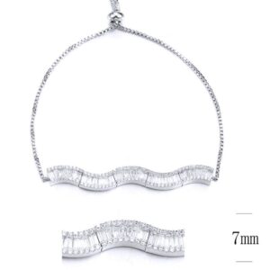 SB11112-F, Ladies' Moissanite Bracelet, S925, Rhodium Plated, White, 5.57g