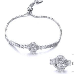 SB11007-F, Ladies' Moissanite Ring, S925, Rhodium Plated, White, 6.72g