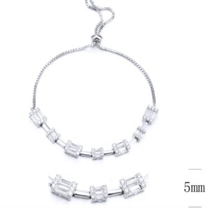 SB11040-F, Ladies' Moissanite Bracelet, S925, Rhodium Plated, White, 6.3g