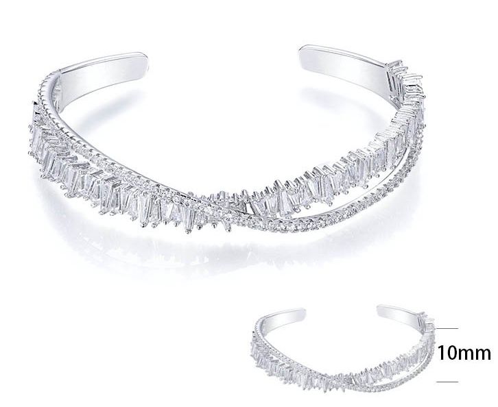 SA02479, Ladies' Moissanite Ring, S925, Rhodium Plated, White, 17.7g