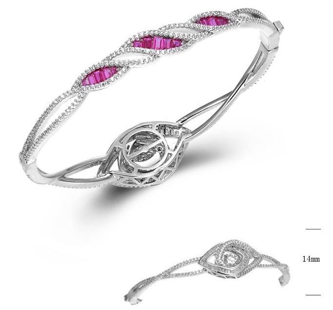 SA05831, Ladies' Moissanite Ring, S925, Rhodium Plated, White, 16.32g
