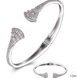 SA02618, Ladies' Moissanite Ring, S925, Rhodium Plated, White, 19.08g