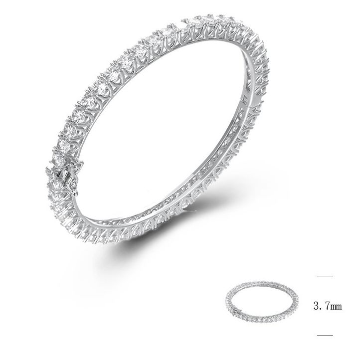 SA06048, Ladies' Moissanite Ring, S925, Rhodium Plated, White, 18.95g