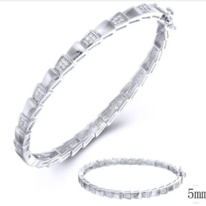 SA04182, Ladies' Moissanite Ring, S925, Rhodium Plated, White, 17.35g