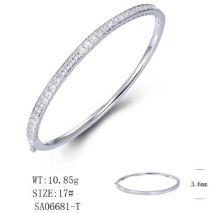 SA06881, Ladies' Moissanite Ring, S925, Rhodium Plated, White, 4.27g