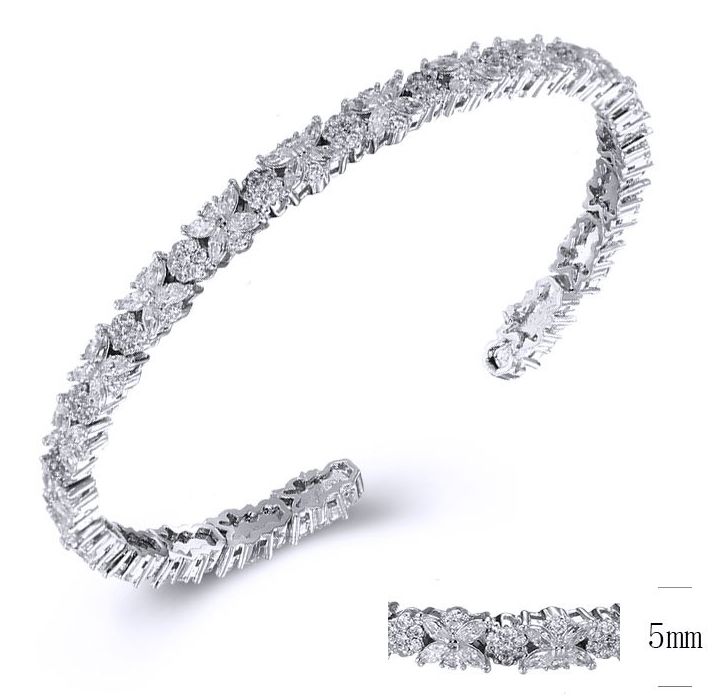 SA03817, Ladies' Moissanite Ring, S925, Rhodium Plated, White, 13.21g