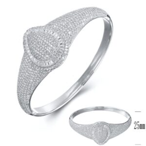 SA02694, Ladies' Moissanite Ring, S925, Rhodium Plated, White, 30.8g