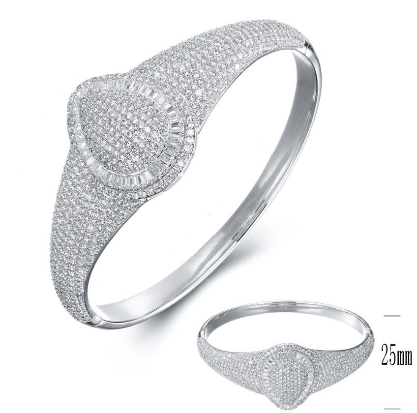 SA02694, Ladies' Moissanite Ring, S925, Rhodium Plated, White, 30.8g