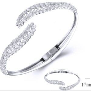 SA03829, Ladies' Moissanite Ring, S925, Rhodium Plated, White, 15.53g