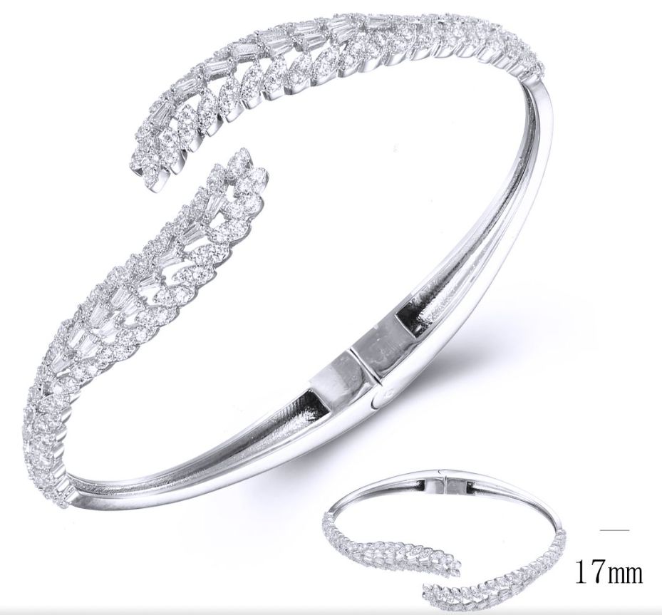 SA03829, Ladies' Moissanite Ring, S925, Rhodium Plated, White, 15.53g